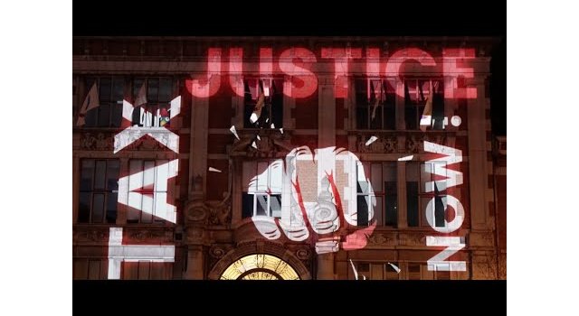 Tax justice now ! Light Shows pour la justice fiscale.
