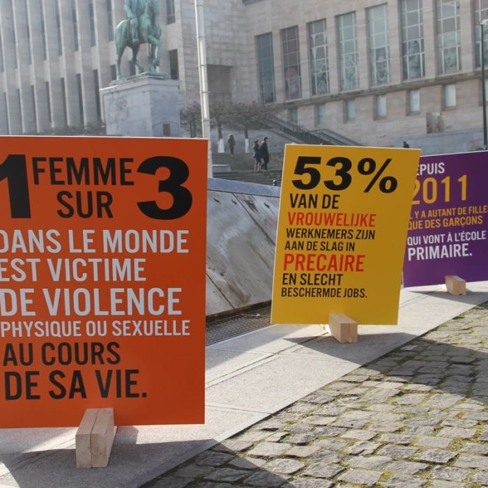 Action à Bruxelles lors de la Journée internationale des droits des femmes en 2016