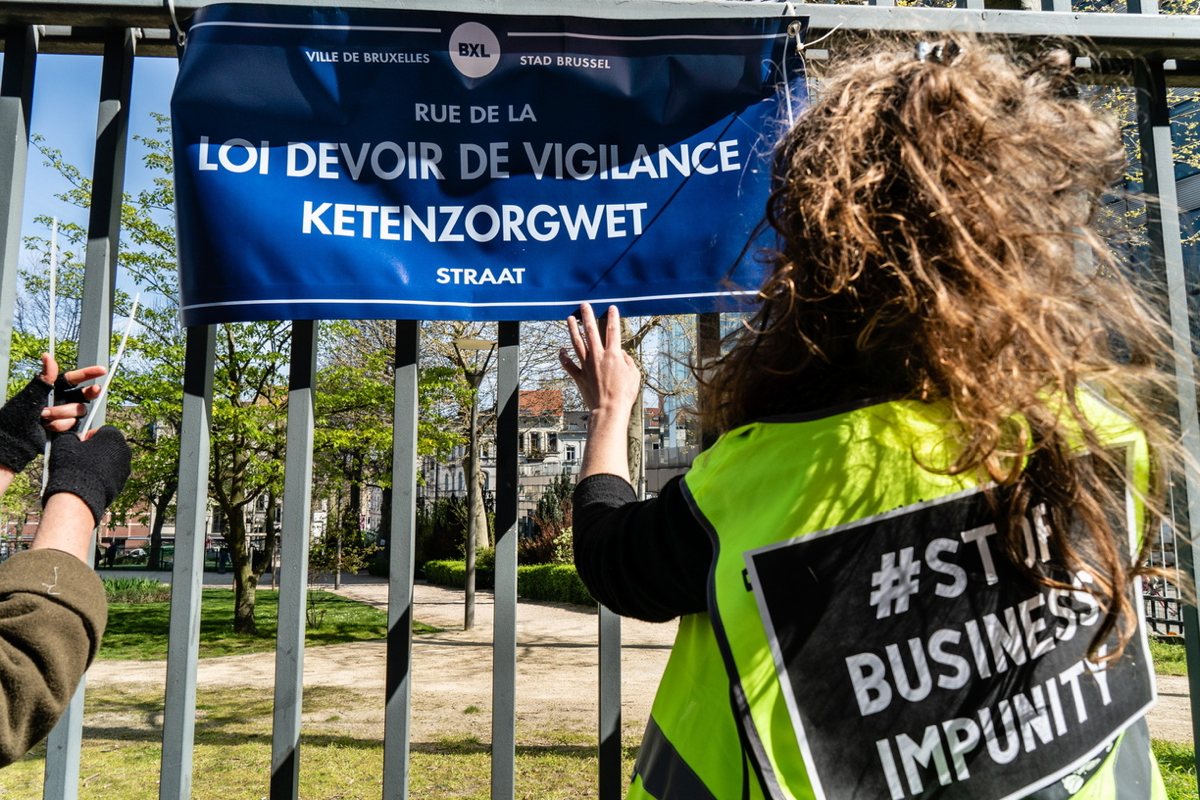  Stop Business Impunity en action, Bruxelles 24 avril 2021