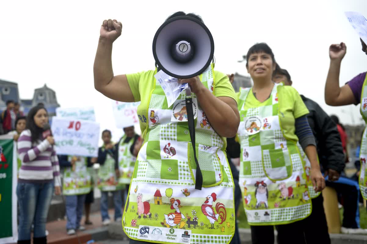 Manifestation de travailleuses domestiques à Lima au Pérou