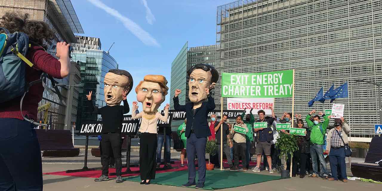 Action contre le TCE à Bruxelles en septembre 2021.