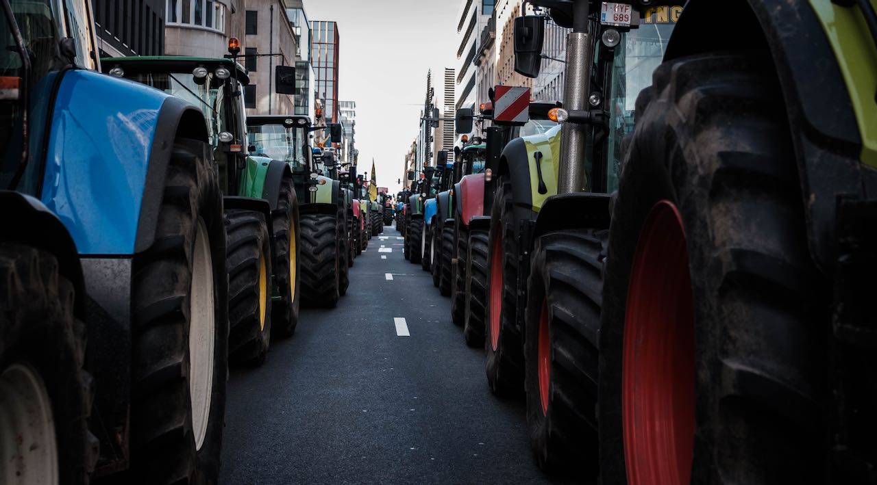 Manifestation des agriculteurs belges et européens à Bruxelles le 1er février 2024.