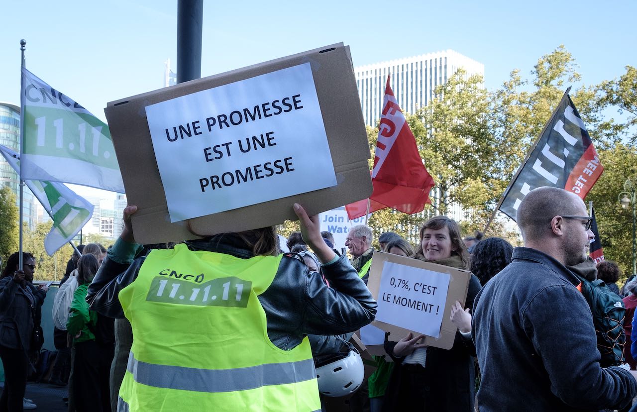 0,7% pour l'aide au développement. Now ! Rassemblement à Bruxelles