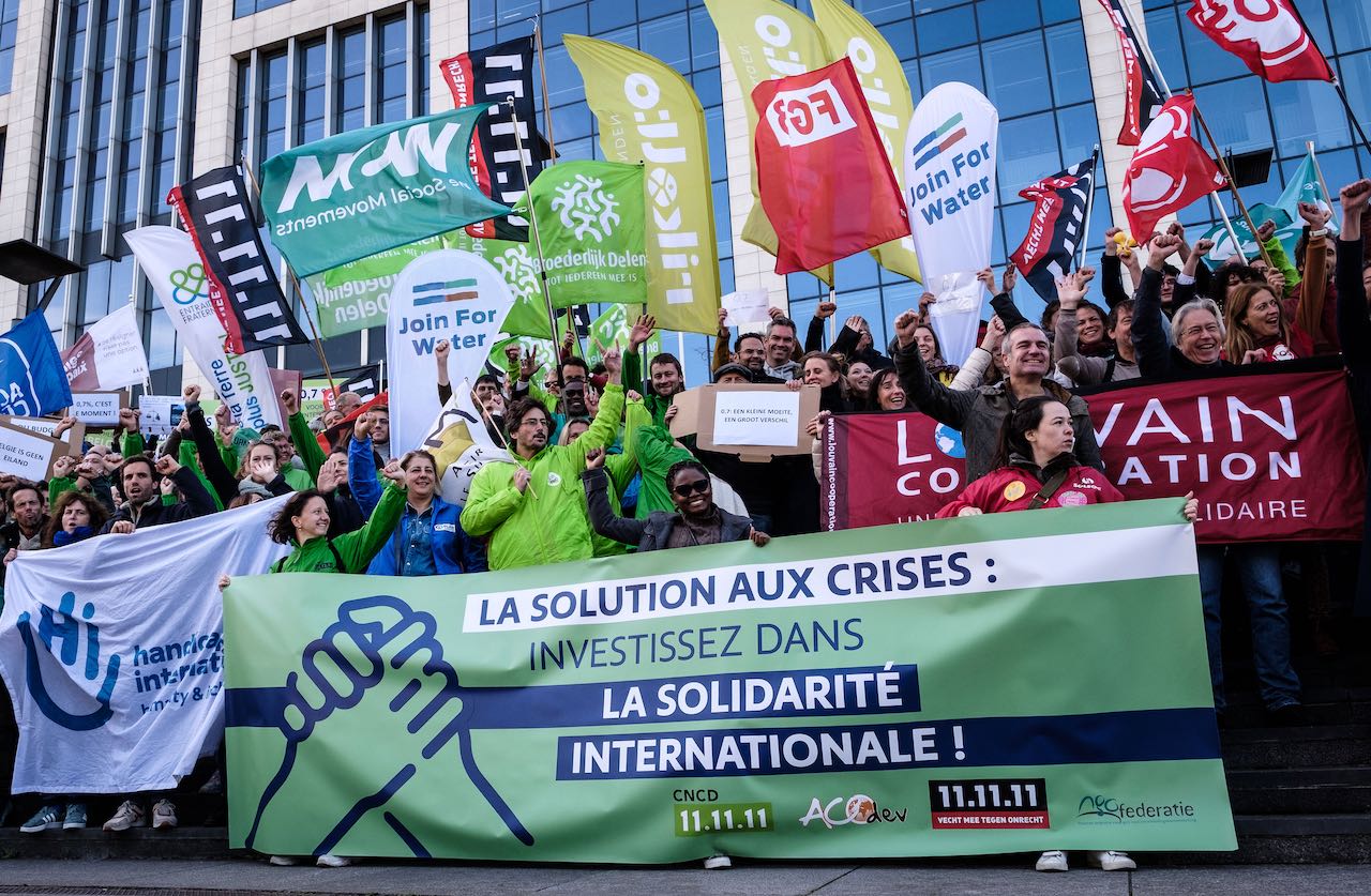 0,7% pour l'aide au développement. Now ! Rassemblement à Bruxelles