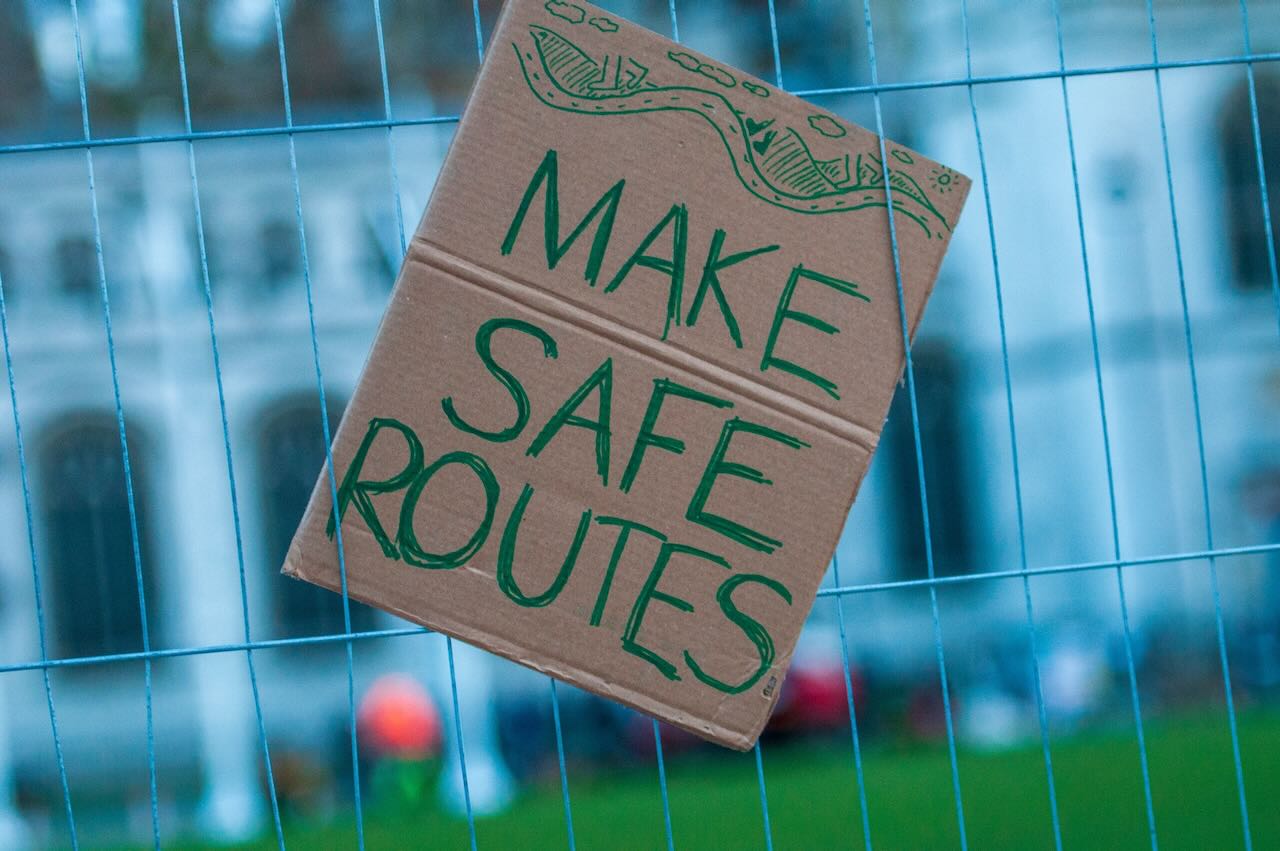 Londres, mars 2023 - Photo prise d'une manifestation devant Westminster en opposition à une nouvelle loi sur la migration dite « illégale »