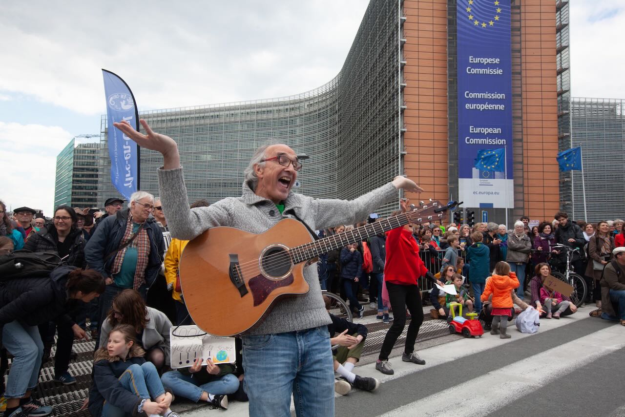 Pascale Chardome à la marche pour le climat et la justice sociale, Bruxelles mai 2019
