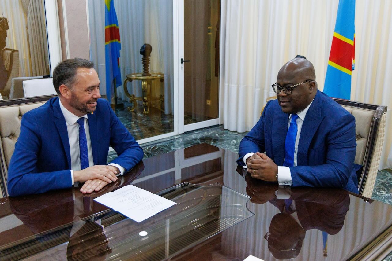 Rencontre entre le ministre belge et le président congolais Félix Tshisekedi.