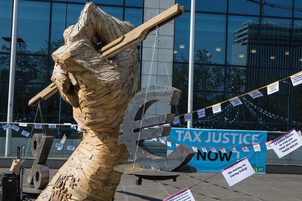 Action pour la justice fiscale à Bruxelles