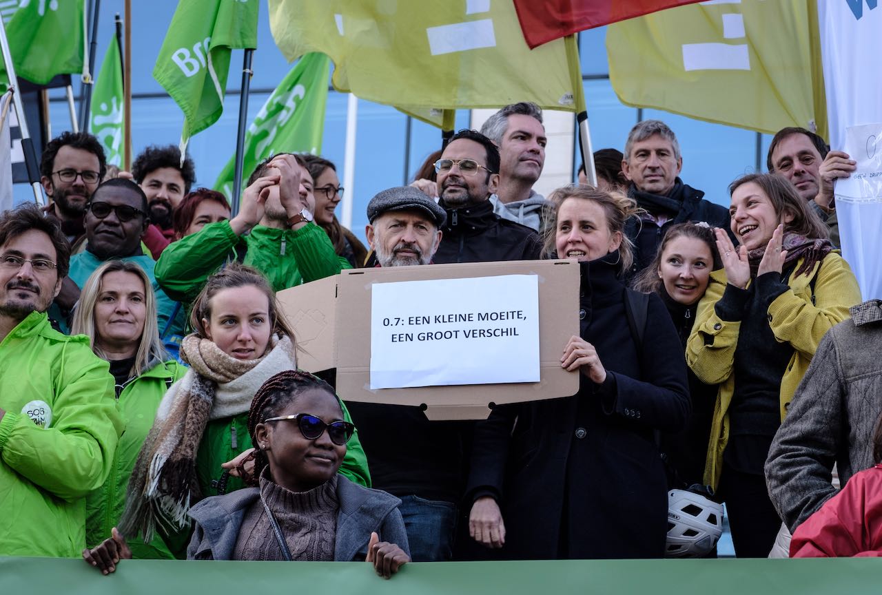 0,7% pour l'aide au développement. Now ! Rassemblement à Bruxelles