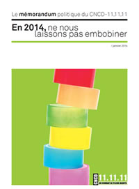 Elections 2014 : le mémorandum politique du CNCD-11.11.11