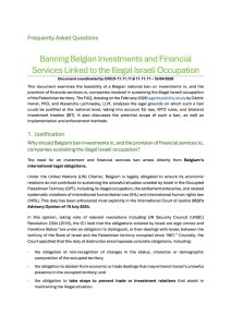 FAQ - Banning Belgian Investments and Financial Services Linked to the Illegal Israeli Occupation 